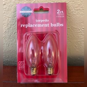 Torpedo Replacement Christmas Bulbs - Clear; Package of Two